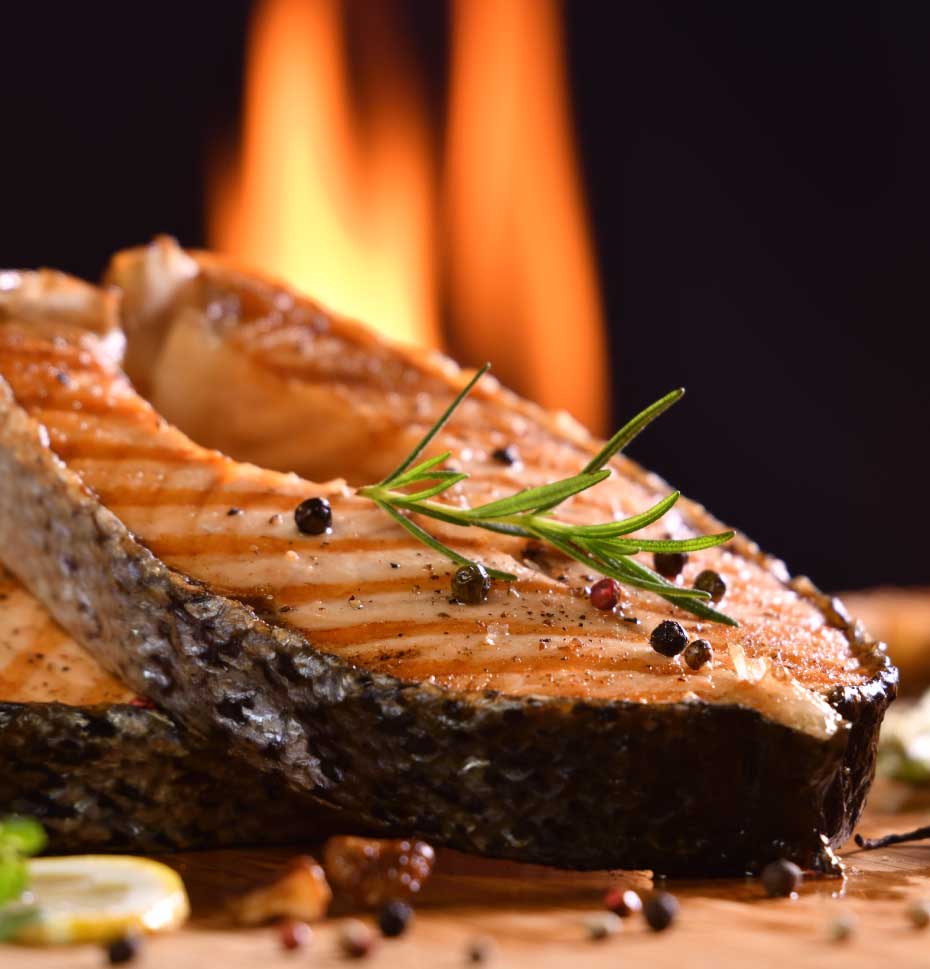 parrilla con salmon